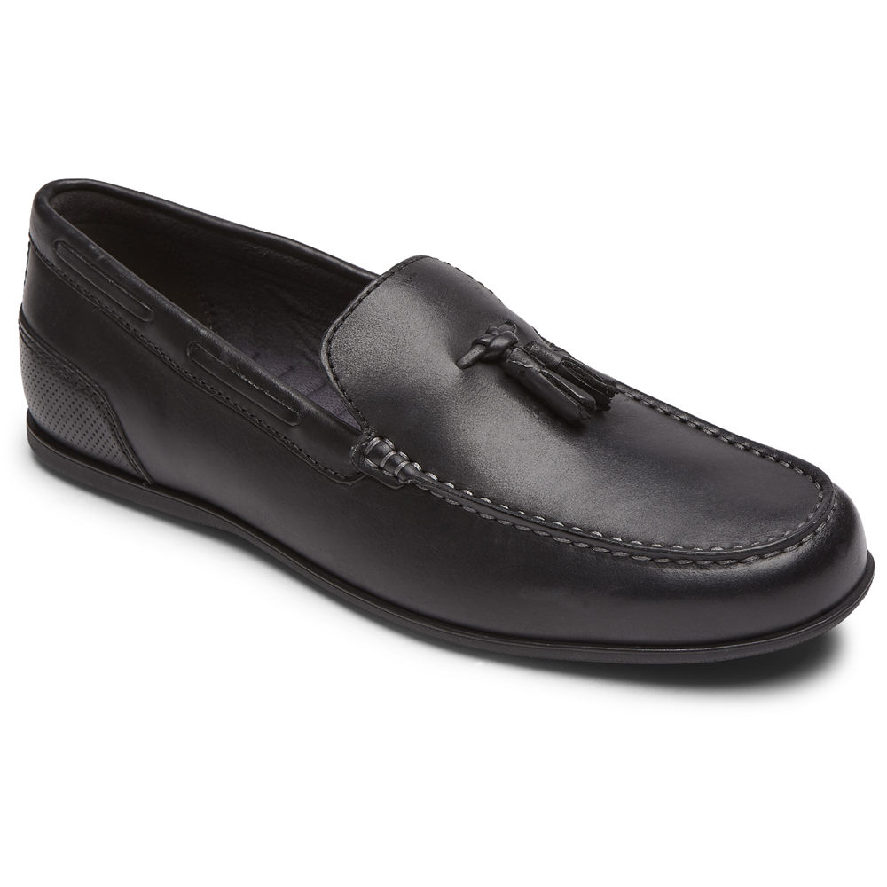 Mocasines Rockport Hombre Mexico - Malcom Tassel Negros - PVANX2609